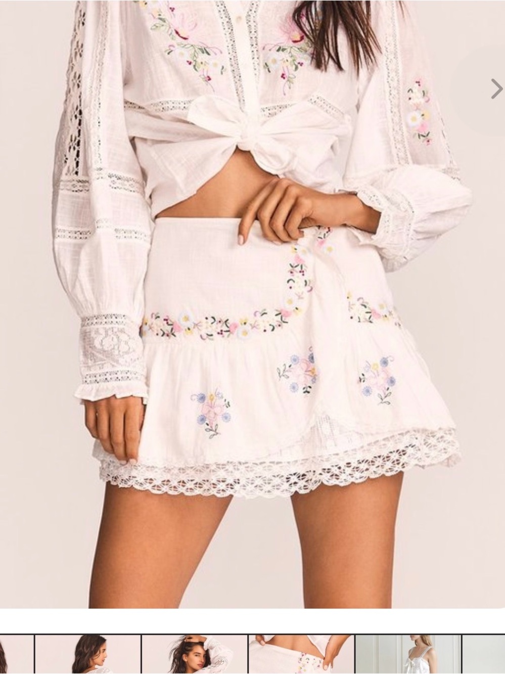 LoveShackFancy The Rhodes mini Skirt size 12